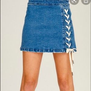 Listicle Jean denim mini skirt NEW